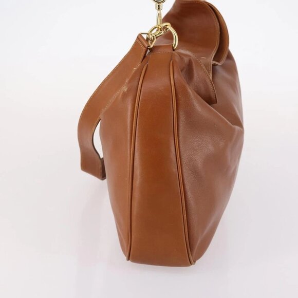 GUCCI Bamboo Shoulder Bag Leather 2way Brown Gold - Picture 3 of 16